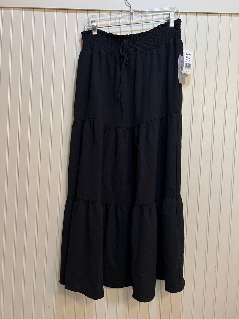 Derek Heart Black Tiered Maxi Skirt with Smocked Waistband